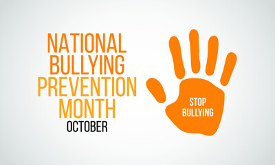Vector illustration on the theme of National bullying prevention month observed each year during October.