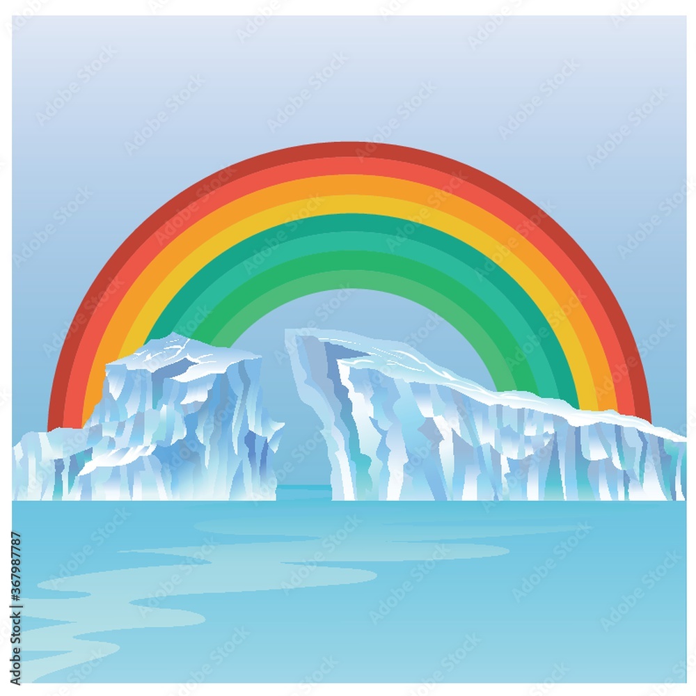 Canvas Prints rainbow and glacier