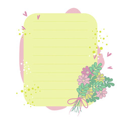 Cute doodle style to do list with floral elements and dots for your design