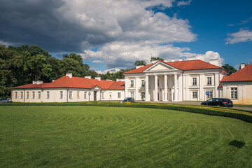Fototapeta na wymiar Palace from the 18th century at sunny day in Siedlce, Masovia, Poland