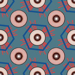 Abstract elegant seamless geometric pattern for surface design, Multicolor design on circle shape, textile pattern and ceramic tile design.