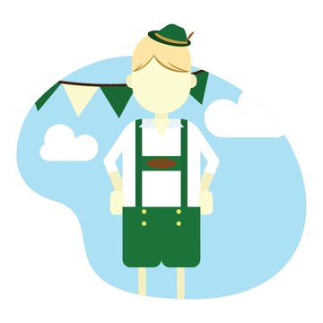 Boy Wearing Lederhosen