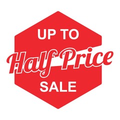 half price sale label