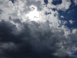 晴れ・青空（紺碧）・朝、昼・高層雲（おぼろ雲）・雲8割・太陽（朝日） (2)Sunny, blue sky (azure), morning, daytime, high clouds (boro), clouds 80%, sun (Asahi) (2)
