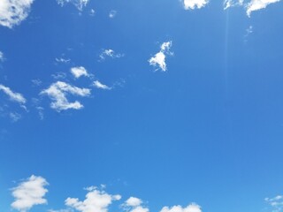 晴れ・青空（天色）・朝、昼・高積雲（ひつじ雲）・雲2割Clear, blue sky (heaven color), morning, daytime, altocumulus (sheep cloud), cloud 20%