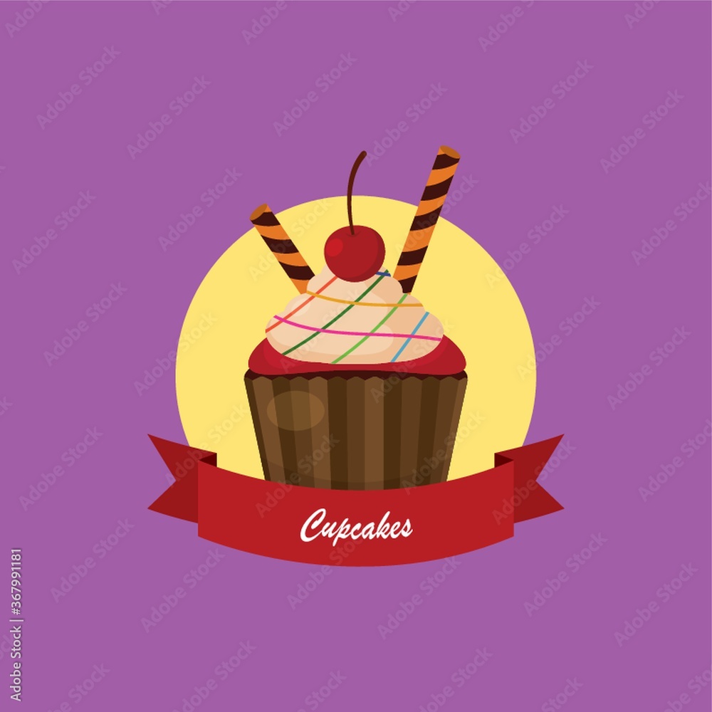 Sticker cupcake