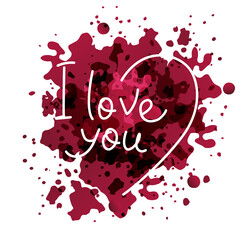 I love you. Vector illustration with lettering