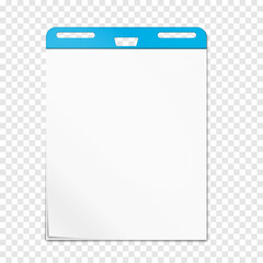 Easel pad on transparent background, vector mockup. Flipchart sticky blank white paper block, realistic mock-up © ann_ounce