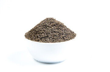 indian spices cumin seeds isolated.
