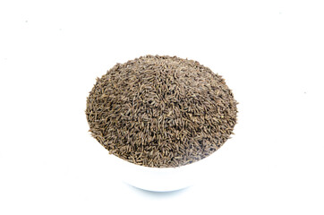 indian spices cumin seeds isolated.