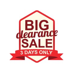 big clearance sale label