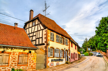 Fototapeta na wymiar Traditional houses in la Petite-Pierre town - Alsace, Bas-Rhin, France