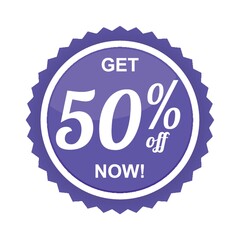 fifty percent offer label