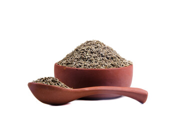 indian spices cumin seeds isolated.