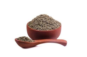 indian spices cumin seeds isolated.