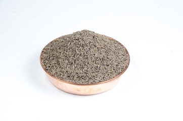 indian spices cumin seeds isolated.