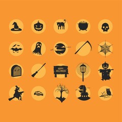 set of halloween icons