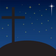 holy cross on night background