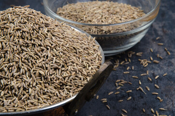 indian spices cumin seeds isolated.