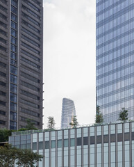 Obraz premium Ho Chi Minh City, Vietnam- March 2, 2020 : Saigon Center Towers and Bitexco Financial Tower