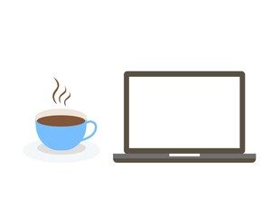 cup of coffee on laptop
