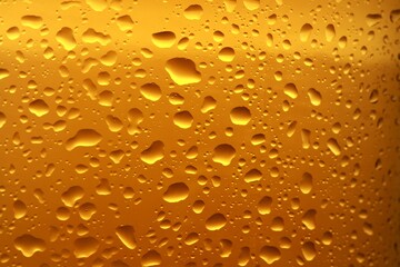 Close up of condensation on a glass of beer