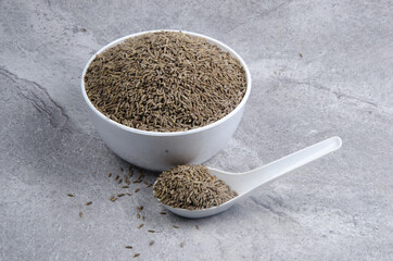 indian spices cumin seeds isolated.