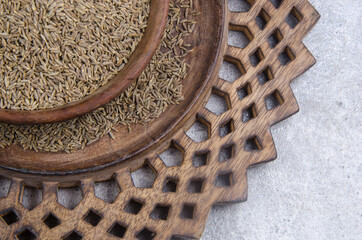 indian spices cumin seeds isolated.