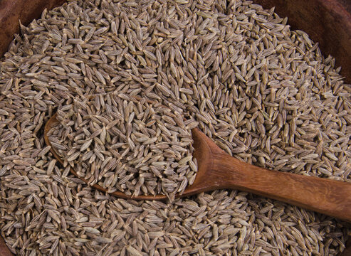 indian spices cumin seeds isolated.