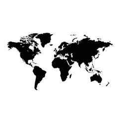 Vector illustration of a world map.