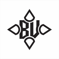 BV Logo monogram with four cone rounded by the shape design template on white background