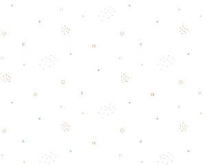 シンプルでおしゃれな手書きのパターン／北欧風／模様／フラット