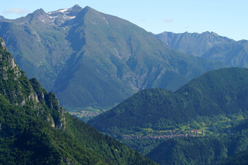 Road to Presolana, Bergamo, Italy. Mountain landscape