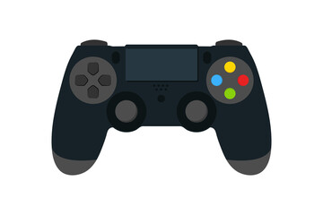 Black joystick isolated on white background. Gaming icon. Flat vector illustration. © Саша Мельник