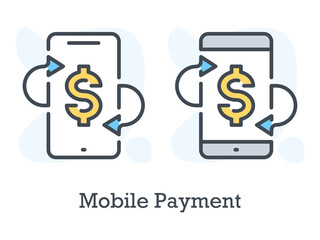 Mobile Payment vector icon. Mobile Banking and Online Payment color icon.
