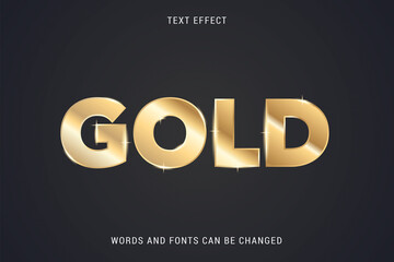 Golden text effect 100% editable vector image