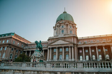 Fototapeta na wymiar Hungarian National Gallery sunset view