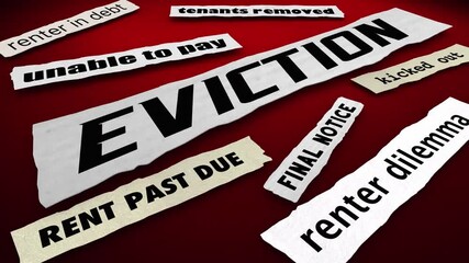 
Eviction News Headlines Renter Crisis Tenants Removed from Homes 3d Animation