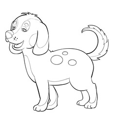 dog sketch, coloring book, isolated object on white background, vector illustration,