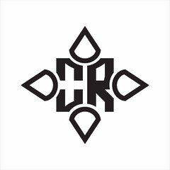 OR Logo monogram with four cone rounded by the shape design template on white background