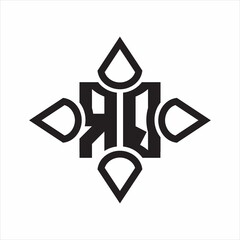 RQ Logo monogram with four cone rounded by the shape design template on white background