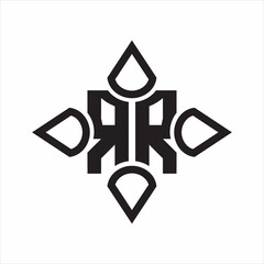 RR Logo monogram with four cone rounded by the shape design template on white background