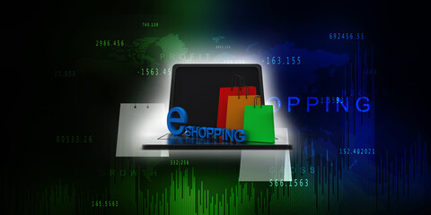 3d illustration internet shopping concept
