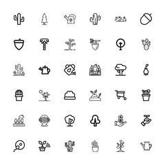 Editable 36 botany icons for web and mobile