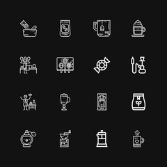 Editable 16 aroma icons for web and mobile