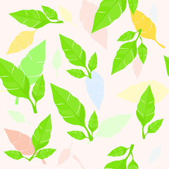 seamless pattern with green leaves