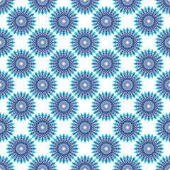 Winter seamless pattern with colorful gradient snowflakes on white background. Vector illustration for fabric, textile wallpaper, posters, gift wrapping paper. Christmas vector illustration.