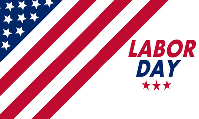 USA flag for labor day, vector art illustration.
