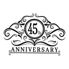 45 years Anniversary logo, luxurious 45th Anniversary design celebration.
