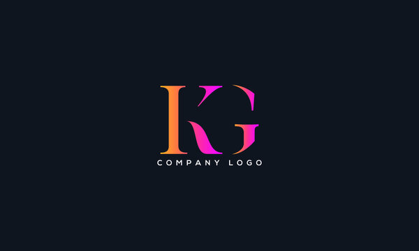 Abstract creative minimal and unique alphabet letter icon logo KG